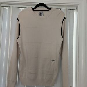 Volcom Men's Beige Crewneck Sweater 100% Cotton Sz M